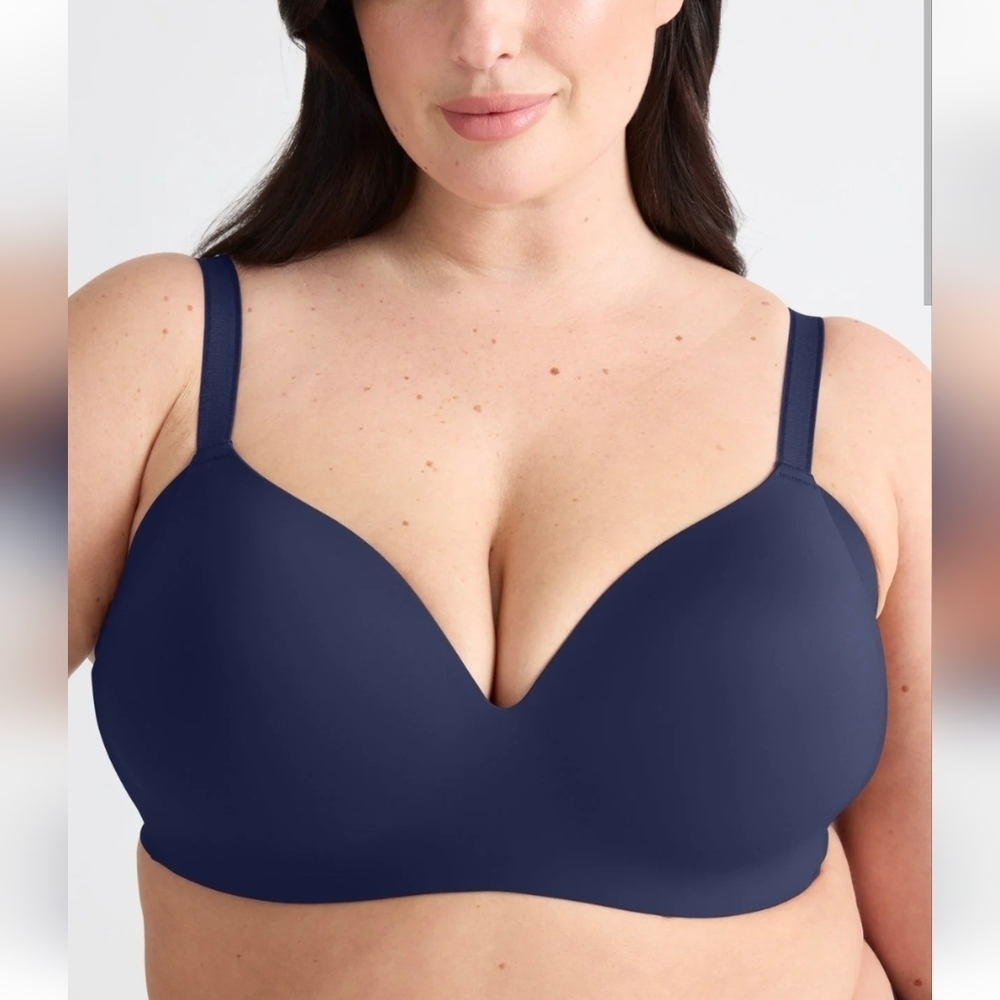 NWT Knix WingWoman Wireless Contour Bra - Deep Navy Blue - Size 40C